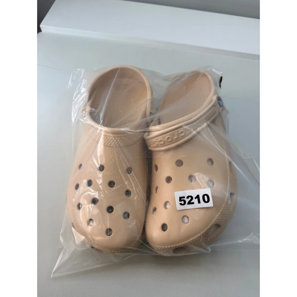 Crocs Classic Clog Tan Beige Mens 10 Womens 12 Slip On Shoes 10001-2DS‎ NEW